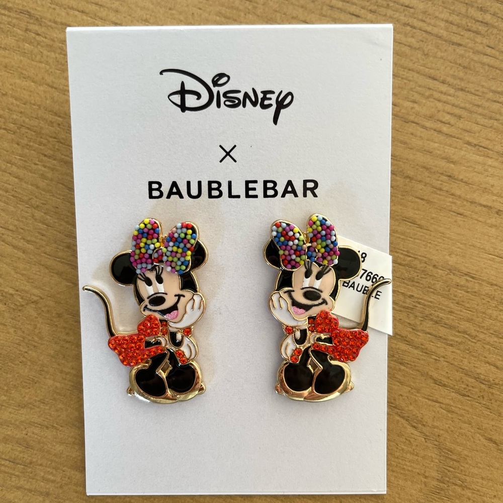 Disney Baublebar Earrings Minnie Mouse Orange Dress Jewel Earrings